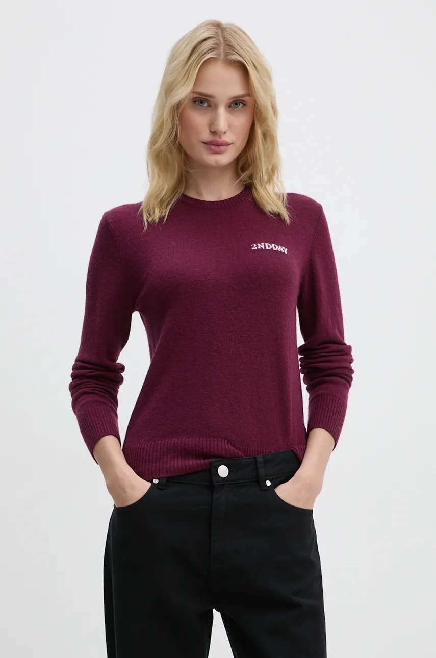 2NDDAY pulover din amestec de lana Lance TT femei, culoarea violet, light, 2245343408 2NDDAY pulover din amestec de lana Lance TT femei, culoarea violet, light, 2245343408