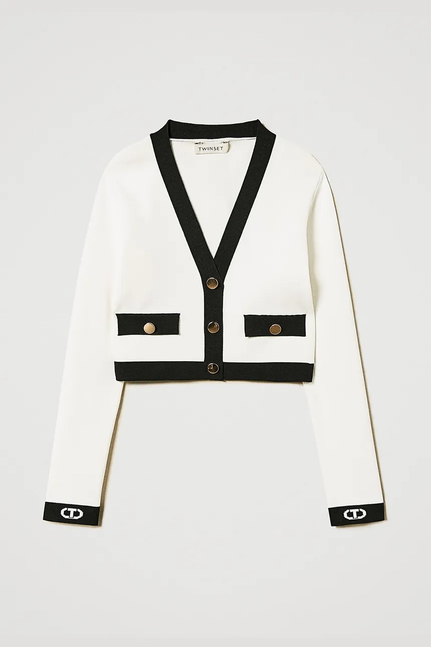 Дитячий кардиган Twinset колір білий легкий 251GJ3QW4 Дитячий кардиган Twinset колір білий легкий 251GJ3QW4