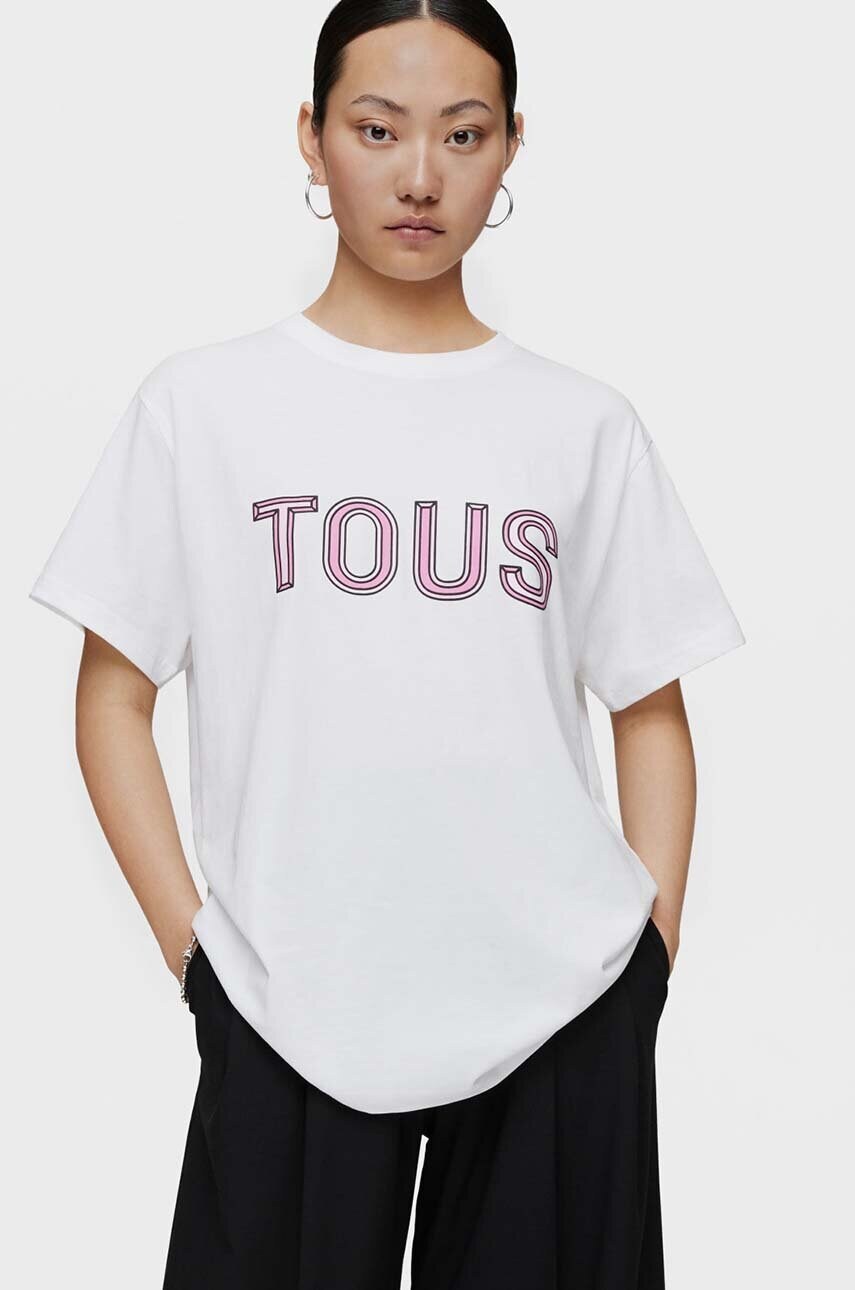 Tous tricou din bumbac femei, culoarea roz, 2002104713