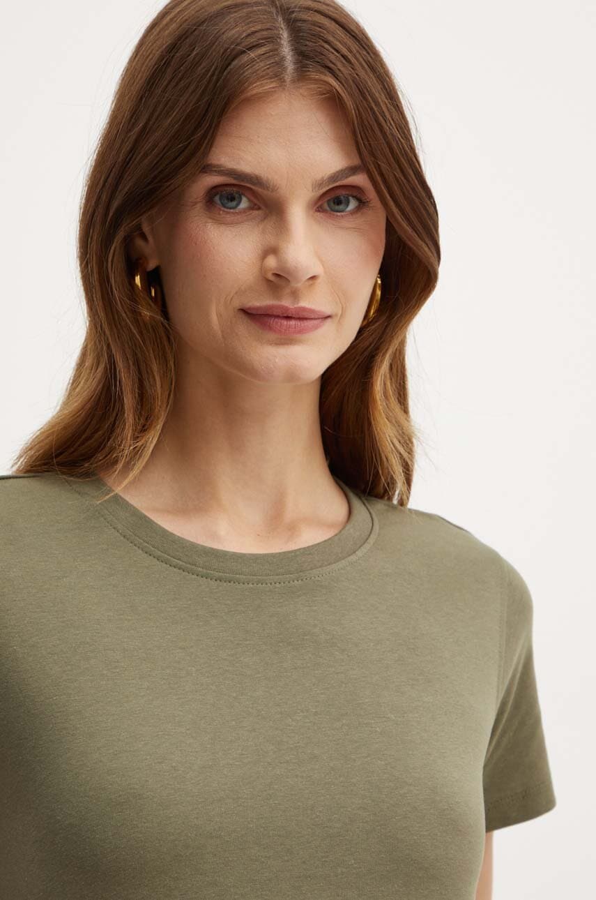 Silvian Heach tricou CHEKER femei, culoarea verde, GPA24057TS