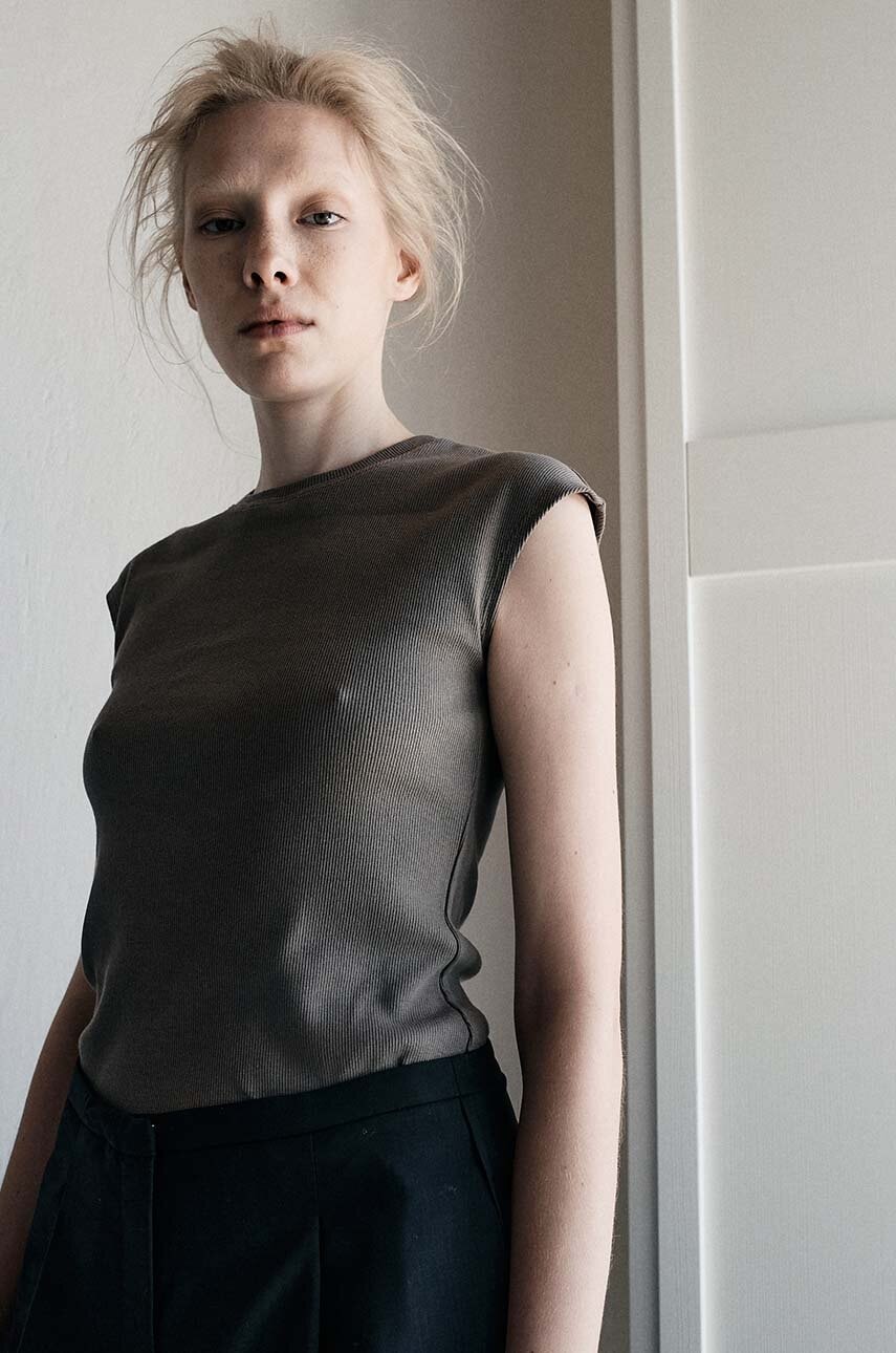 MUUV. top din bumbac TETE culoarea verde, TETE