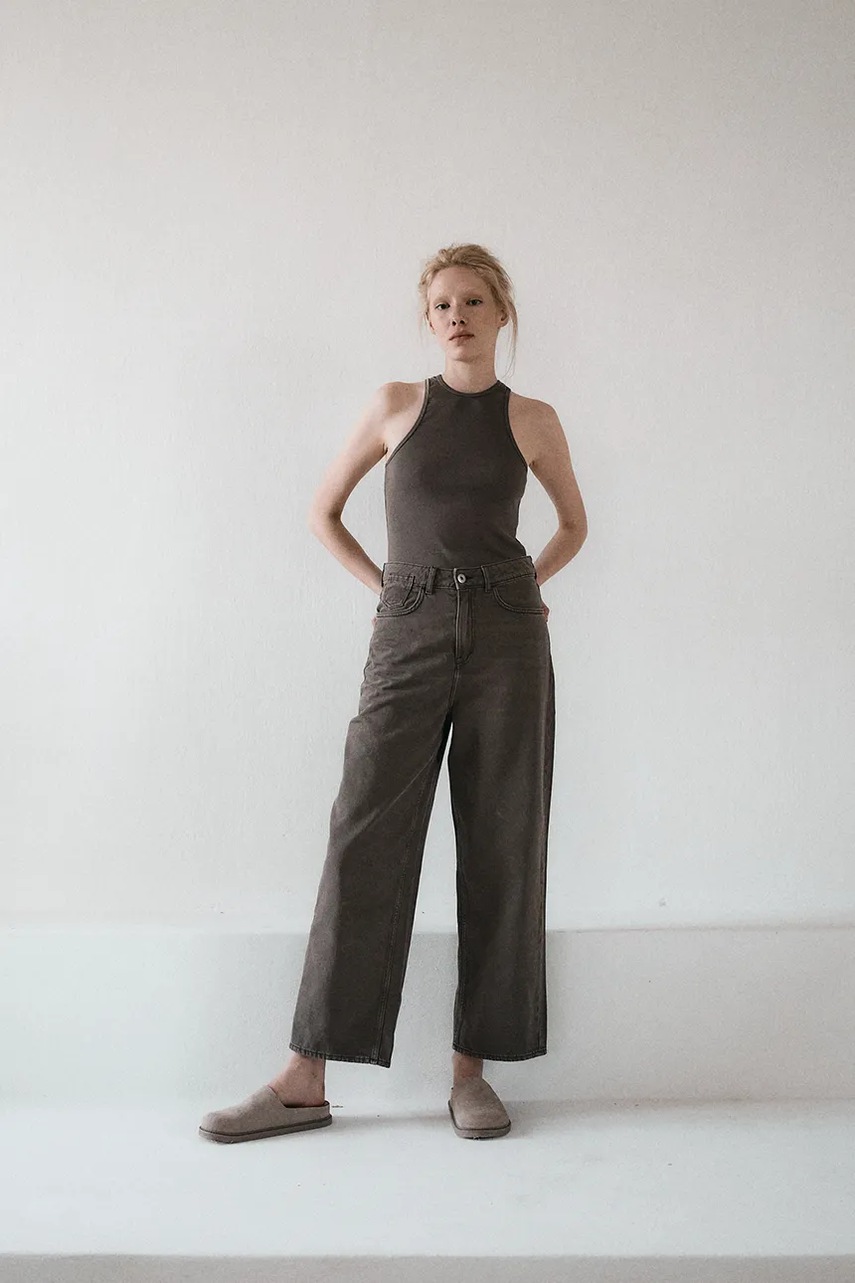 Βαμβακερό τοπ MUUV. PRESSE χρώμα: πράσινο, PRESSE φωτογραφία