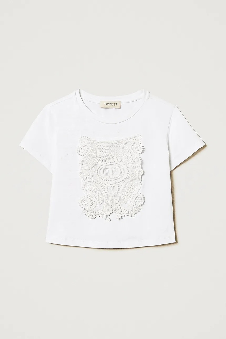 Дитяча футболка Twinset колір білий 251GJ2480 Дитяча футболка Twinset колір білий 251GJ2480
