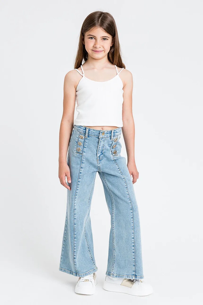 Levně Dětský top Twinset bílá barva, 251GJ2570