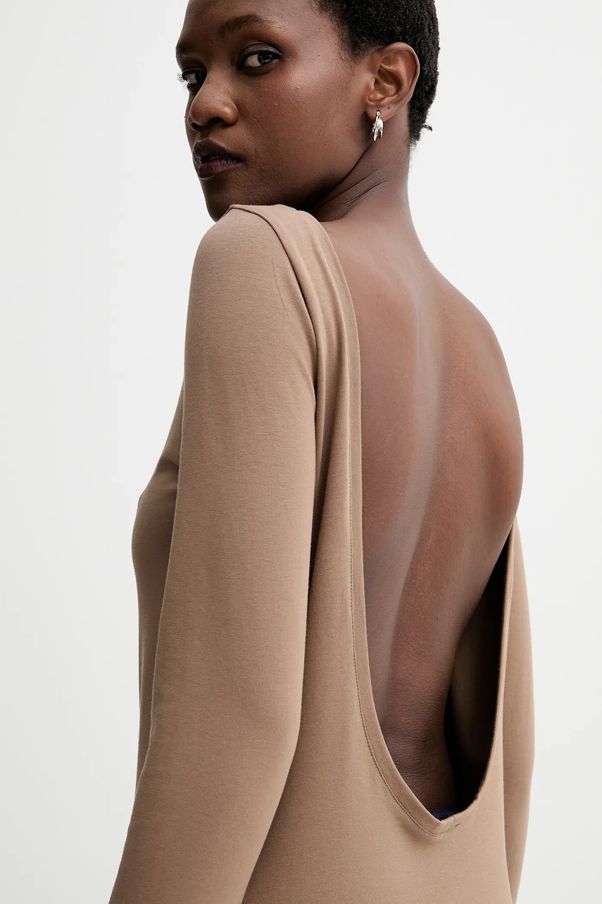 Μακρυμάνικο MUUV. χρώμα: καφέ, 0 φωτογραφία