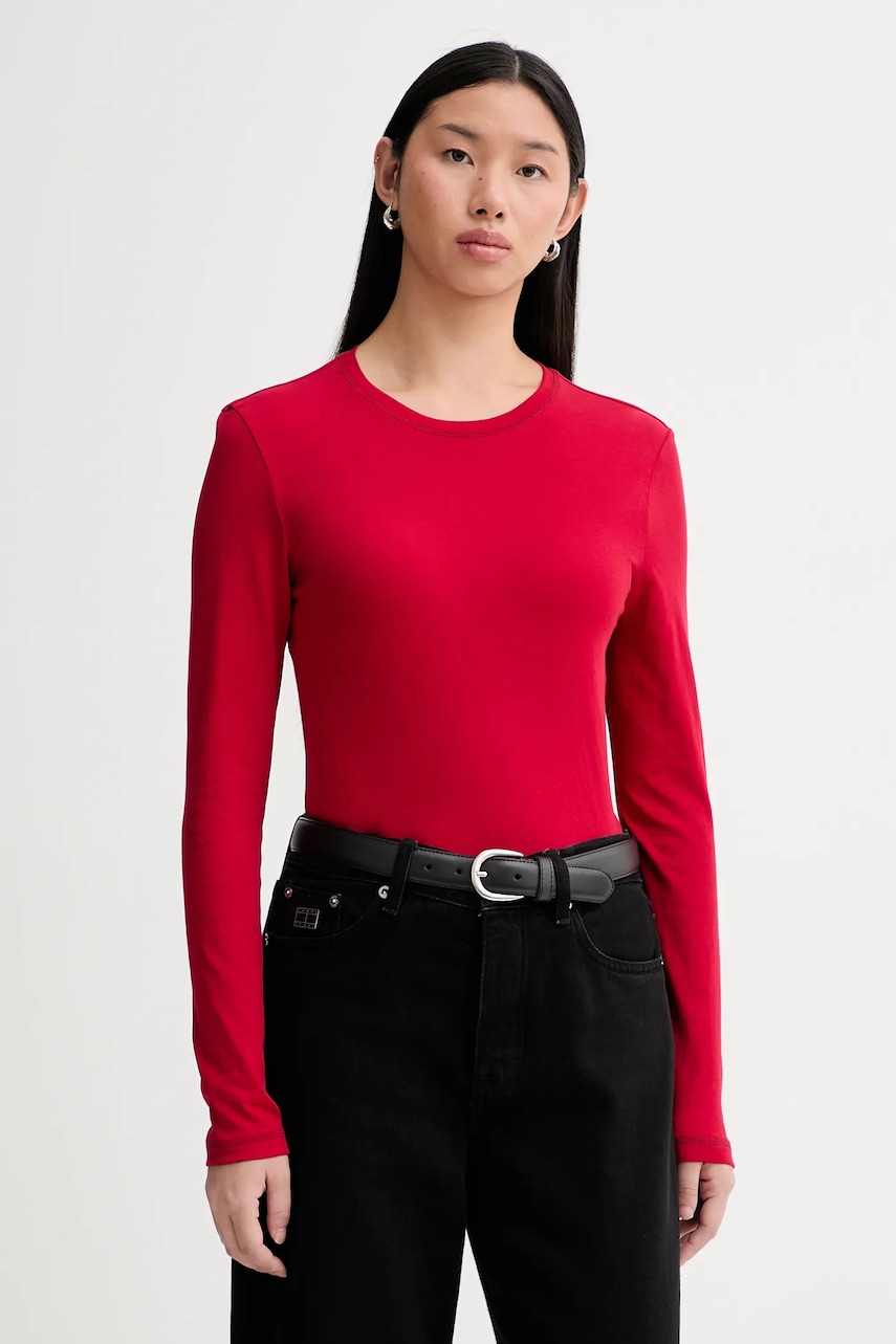Marc O'Polo longsleeve din bumbac culoarea roșu, 5000007488