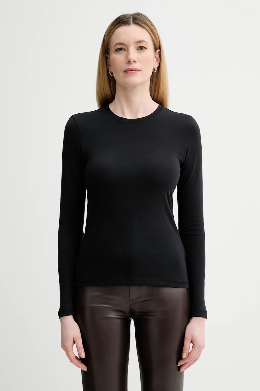 Marc O'Polo longsleeve din bumbac culoarea negru, 5000007488