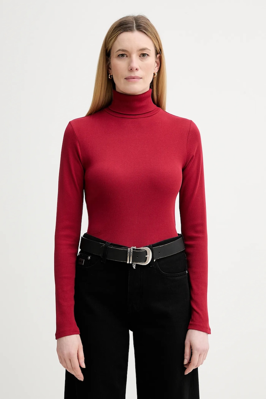 Marc O'Polo longsleeve culoarea roșu, cu guler, 5000007490