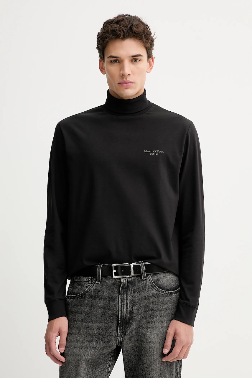 Marc O'Polo longsleeve culoarea negru, cu imprimeu, 5000007921