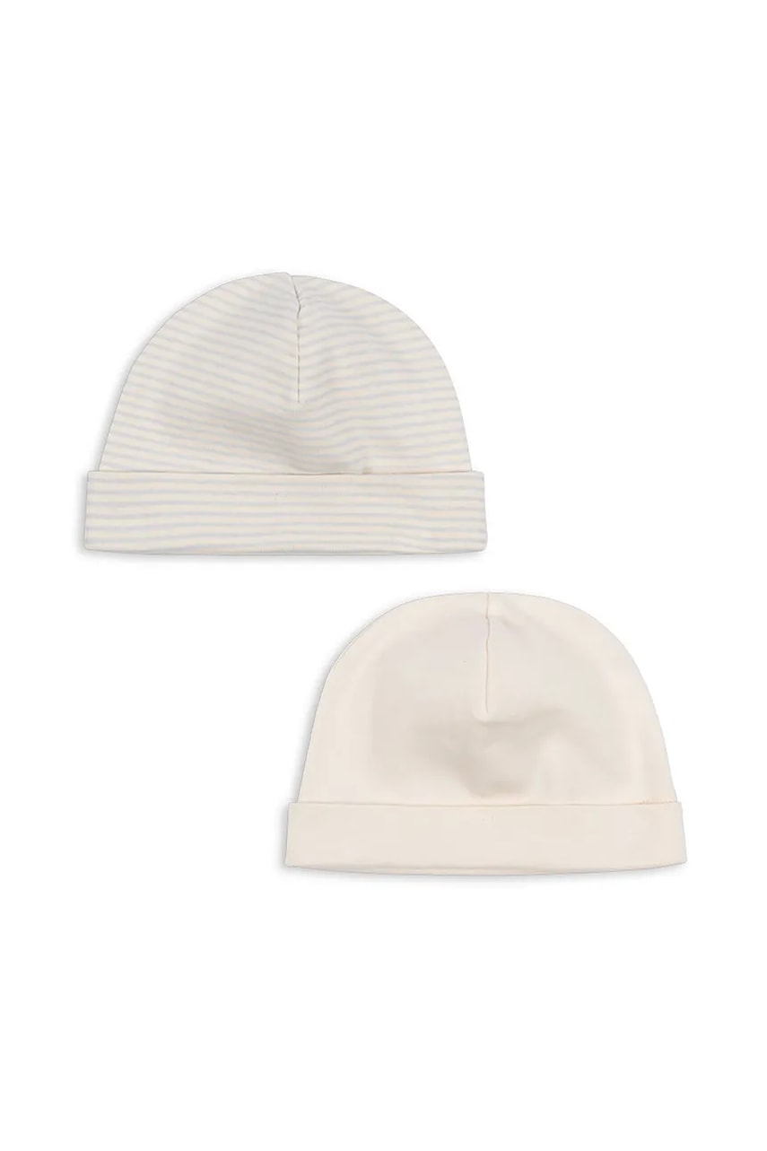 Хлопковая шапочка для младенцев Fanga Fontana FIO STRIPE 2 PACK BEANIE OCS 2 шт цвет бежевый FA100039 Хлопковая шапочка для младенцев Fanga Fontana FIO STRIPE 2 PACK BEANIE OCS 2 шт цвет бежевый FA100039