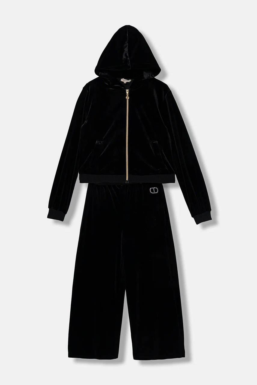 Levně Dětská tepláková souprava Twinset 2-pack černá barva, 252GJ2030