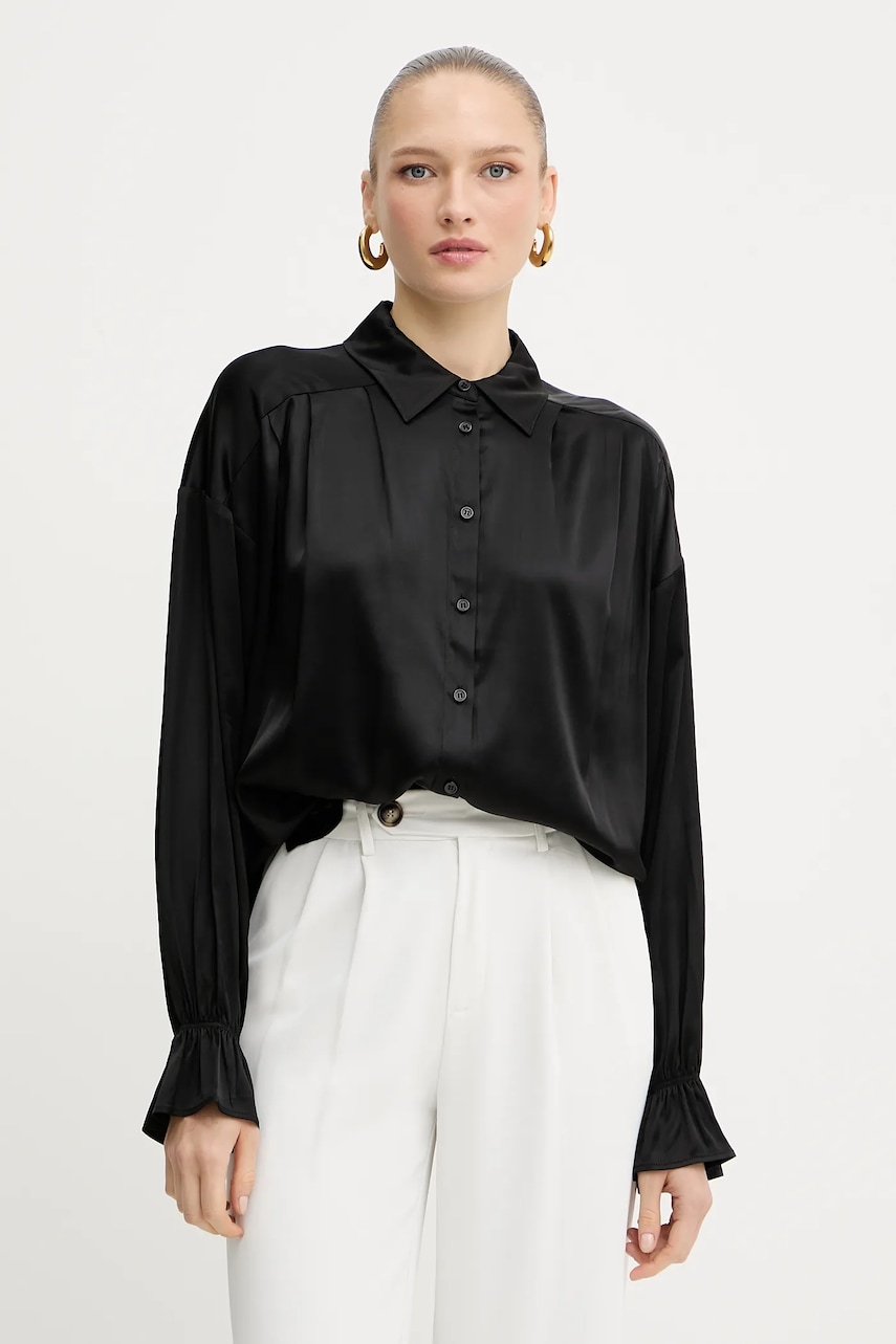 Silvian Heach cămașă BOTHA culoarea negru, cu guler clasic, relaxed, GPA25318CA