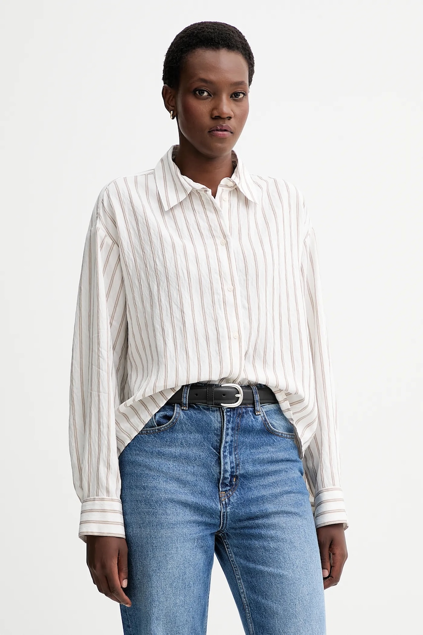 Marc O\'Polo cămașă culoarea alb, cu guler clasic, relaxed, 510090542267