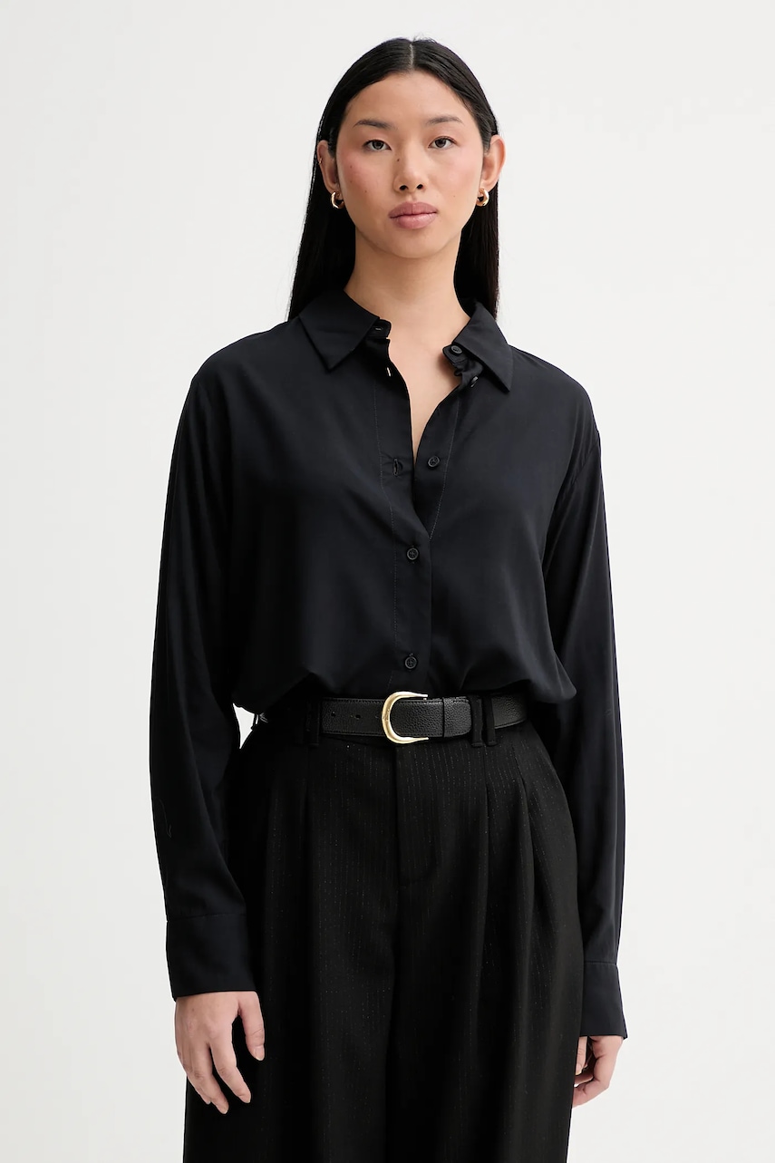 Marc O'Polo cămașă culoarea negru, cu guler clasic, regular, 5000007985