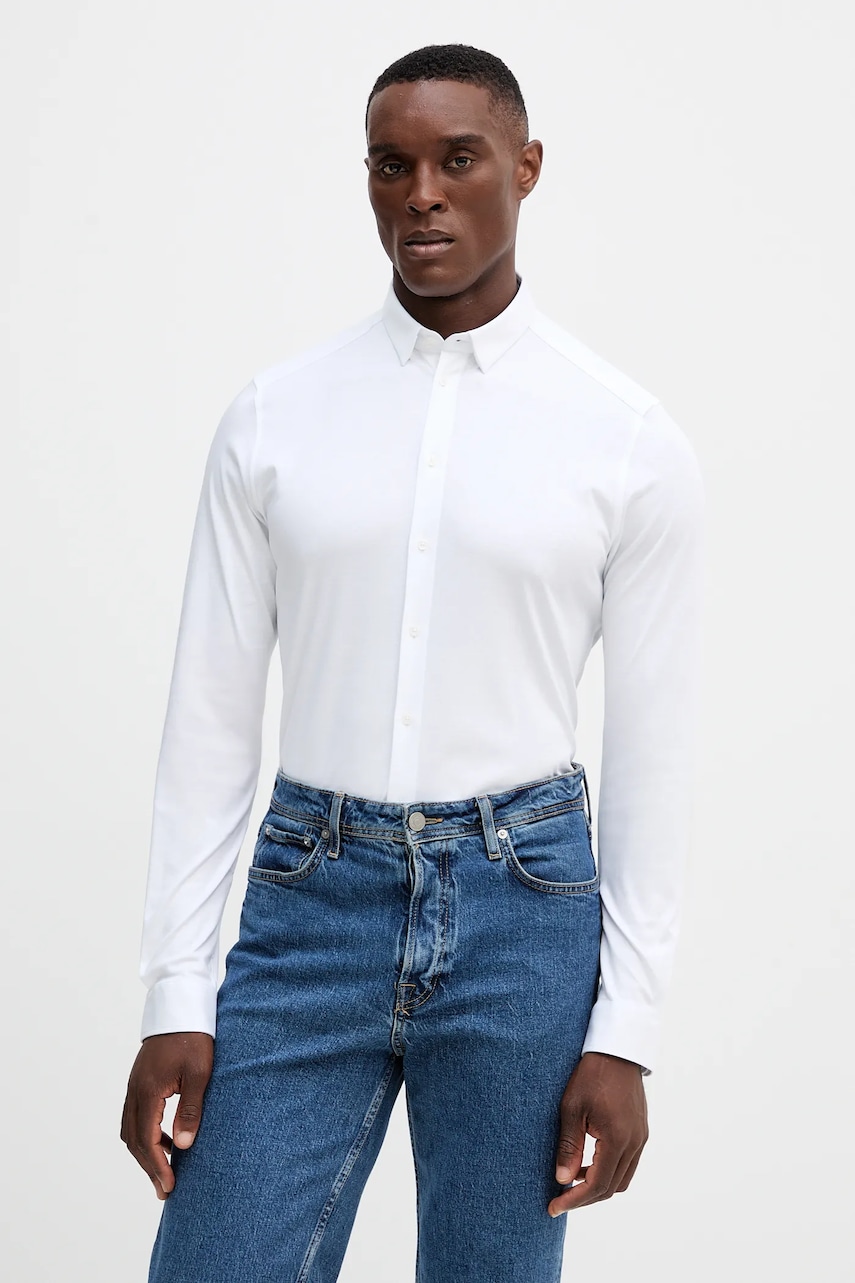 Mos Mosh cămașă din bumbac MARCO culoarea alb, cu guler button-down, regular, 500940