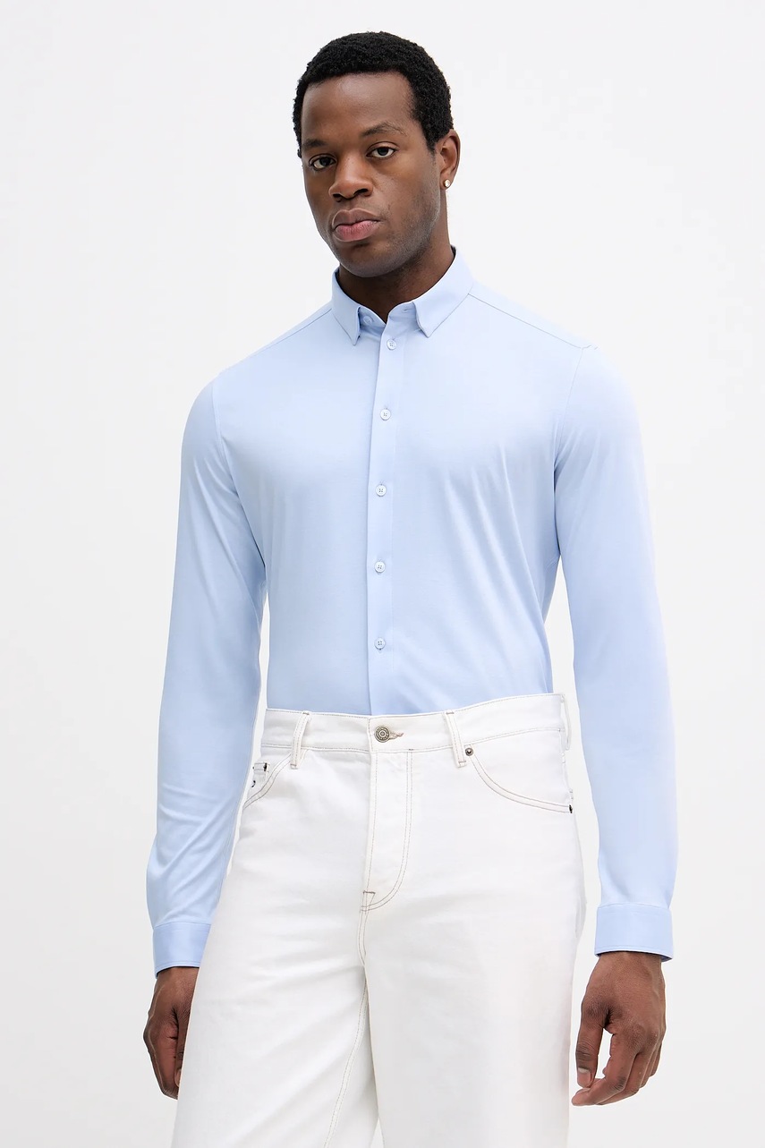 Mos Mosh cămașă din bumbac MARCO culoarea negru, cu guler button-down, regular, 500940