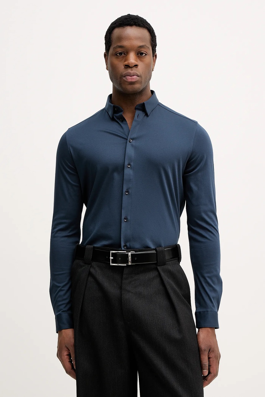 Mos Mosh cămașă din bumbac MARCO culoarea negru, cu guler button-down, regular, 500940