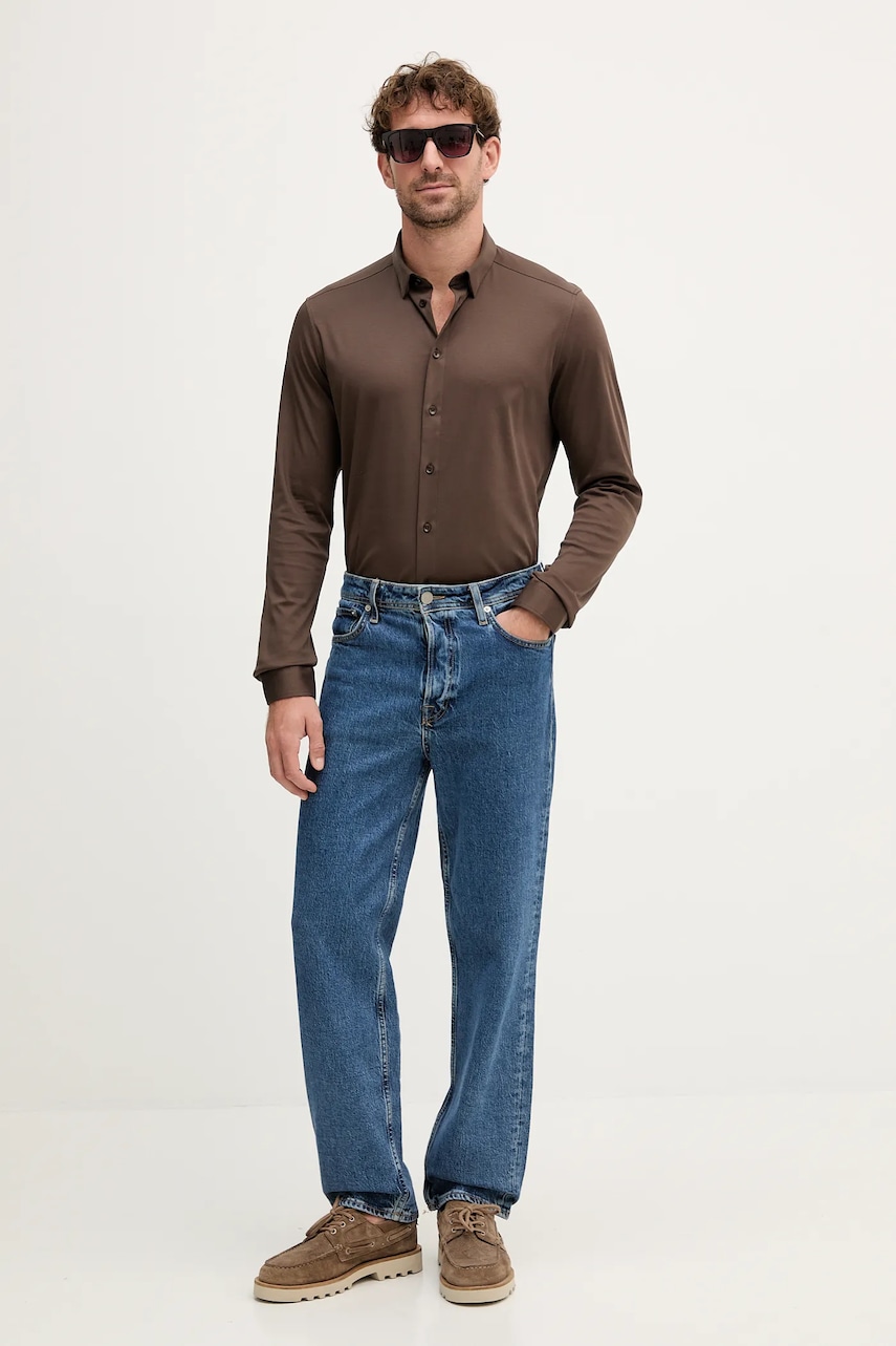 Хлопковая рубашка Mos Mosh MARCO цвет коричневый regular воротник button-down 500940 Хлопковая рубашка Mos Mosh MARCO цвет коричневый regular воротник button-down 500940