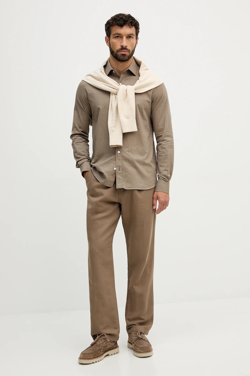 Рубашка Mos Mosh MARCO цвет коричневый regular классический воротник 508090 Рубашка Mos Mosh MARCO цвет коричневый regular классический воротник 508090