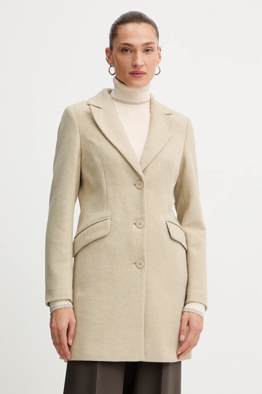 Silvian Heach palton ALCEDO culoarea bej, GPA25012CP