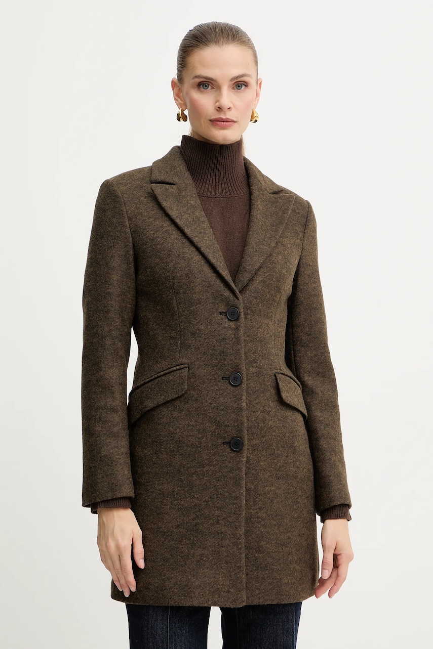 Silvian Heach palton ALCEDO culoarea maro, GPA25012CP