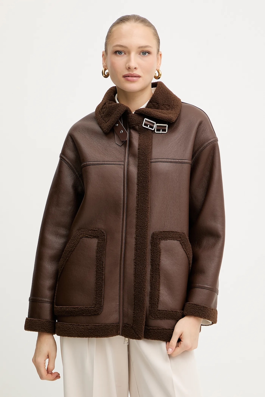 Silvian Heach geaca LAZOJOSE culoarea maro, de tranzitie, GPA25171CP