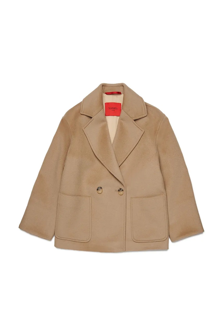 Детское шерстяное пальто MAX&Co. MAXJ35F JACKET цвет бежевый MX0229 Детское шерстяное пальто MAX&Co. MAXJ35F JACKET цвет бежевый MX0229