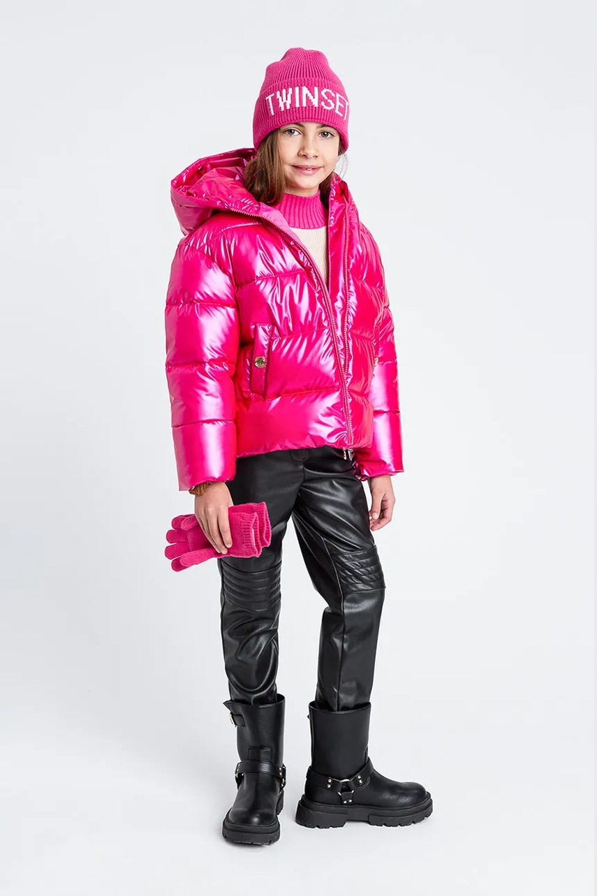 Levně Dětská bunda Twinset růžová barva, 252GJ2210
