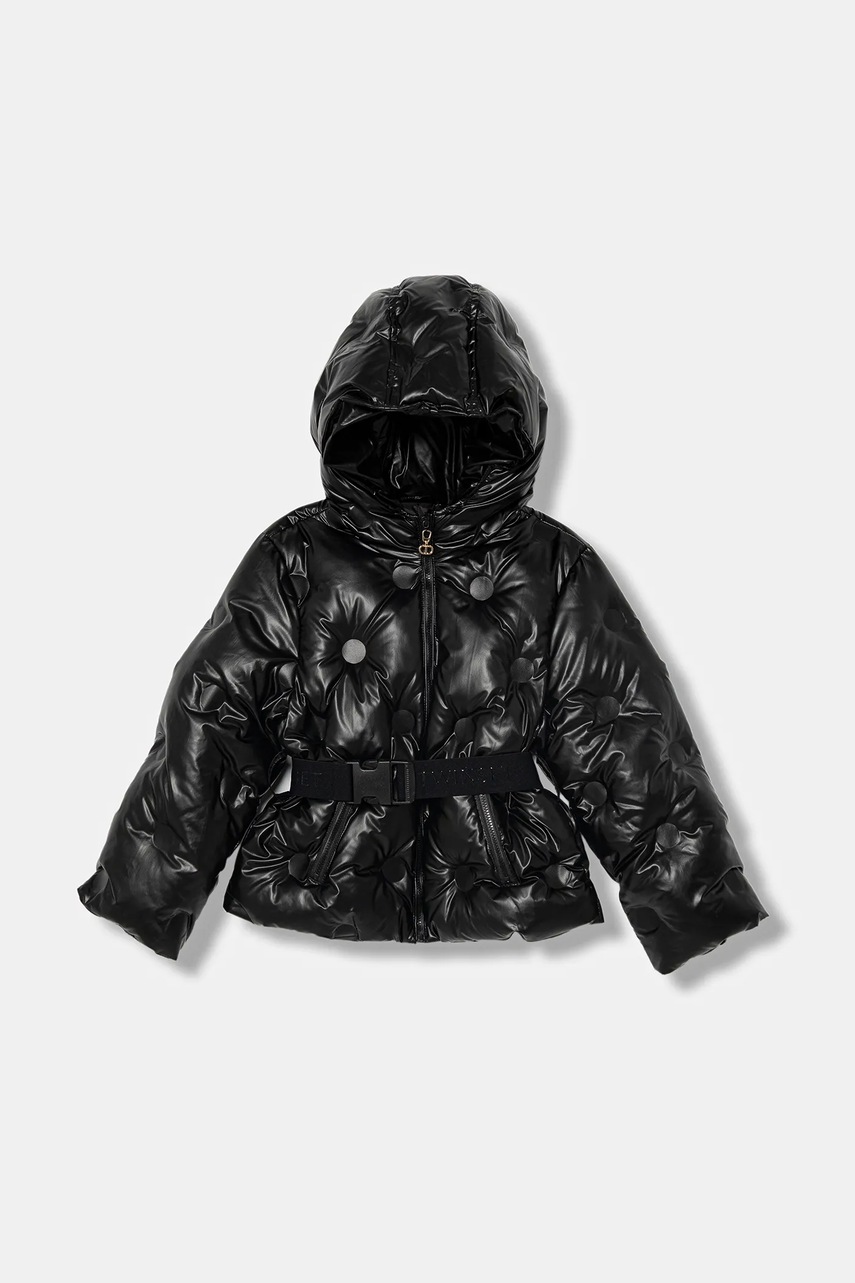Levně Dětská bunda Twinset černá barva, 252GJ2200