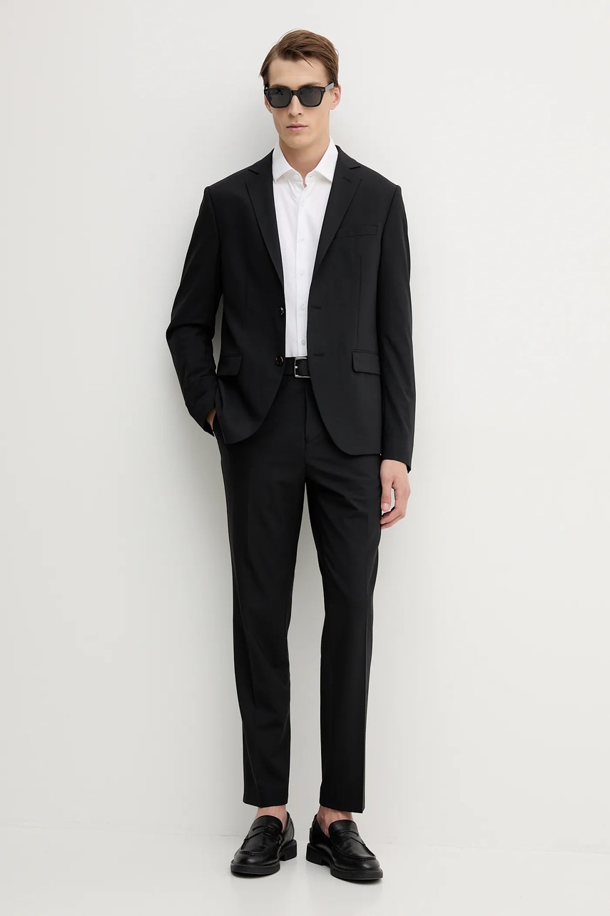 Μπλέιζερ με μίγμα μαλλιού Mos Mosh JAMES ανδρικό, χρώμα: μαύρο, 508670 φωτογραφία