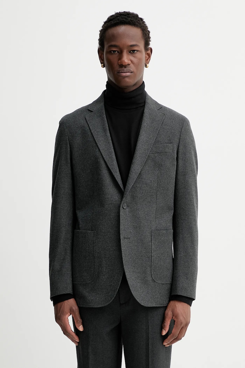 Marc O'Polo jachetă cu lână culoarea gri, 530022180112