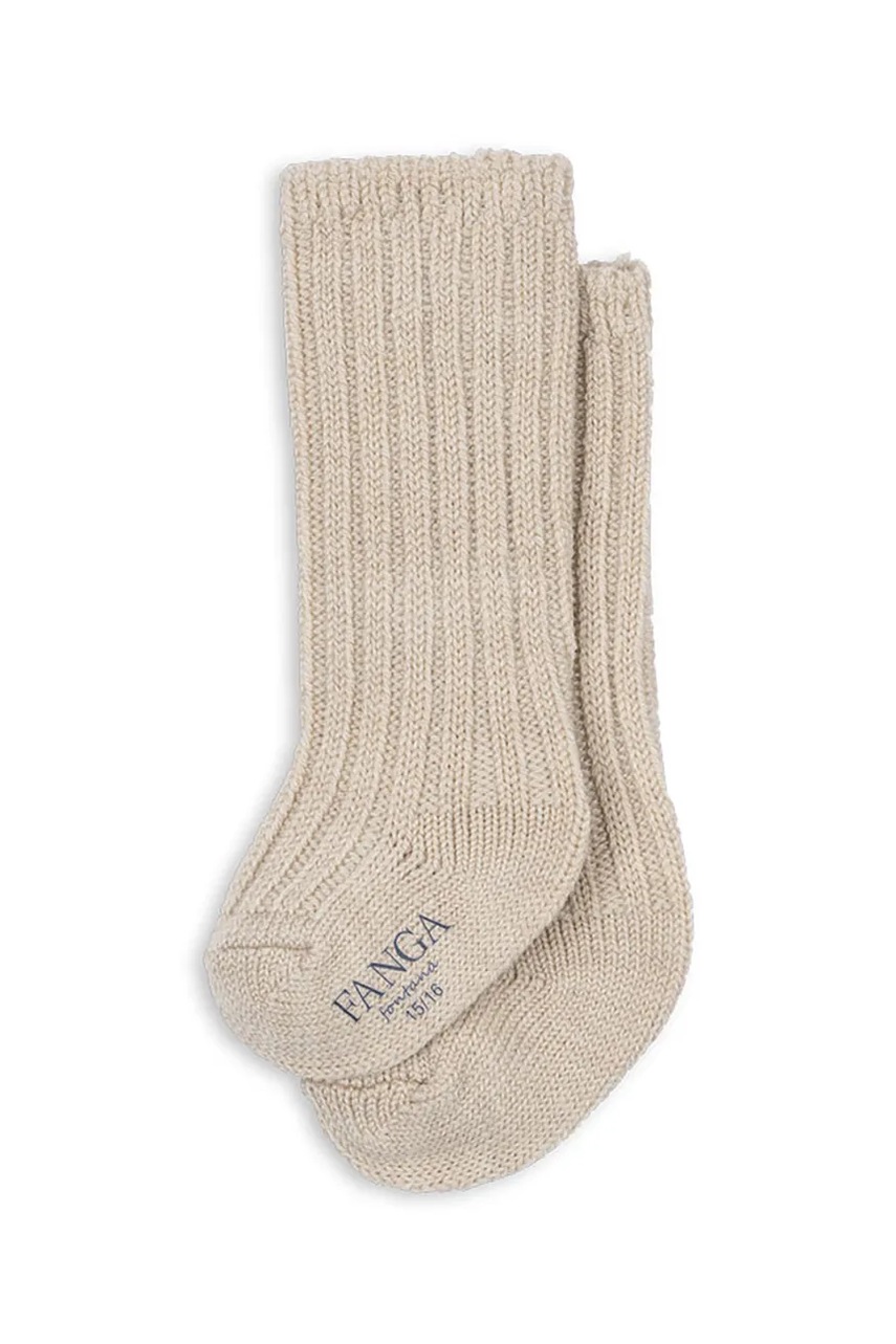 Vlněné ponožky Fanga Fontana LANA HEAVY KNITTED SOCKS béžová barva, FA100020