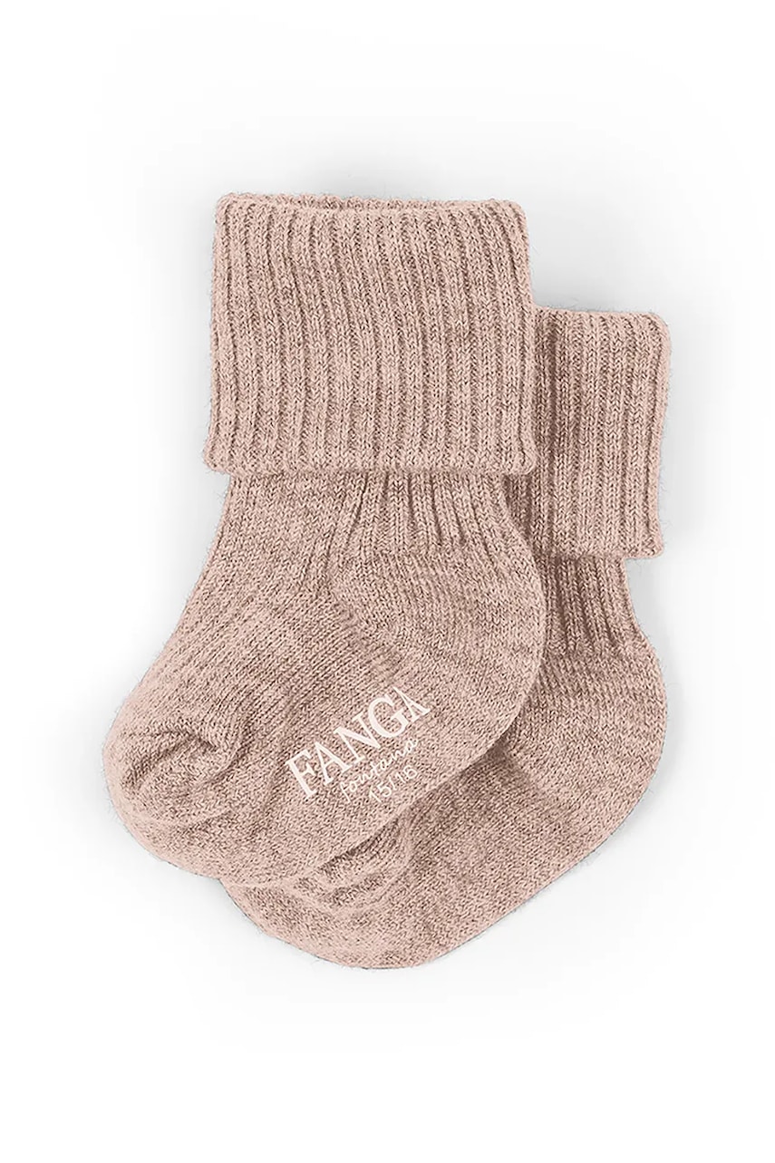 Fanga Fontana șosete de lână lână LIGHT KNITTED SOCKS culoarea roz, FA100053