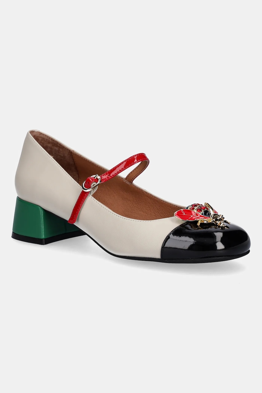 Jeffrey Campbell pantofi de piele JITTERBUG culoarea bej, cu toc drept, U88-05A
