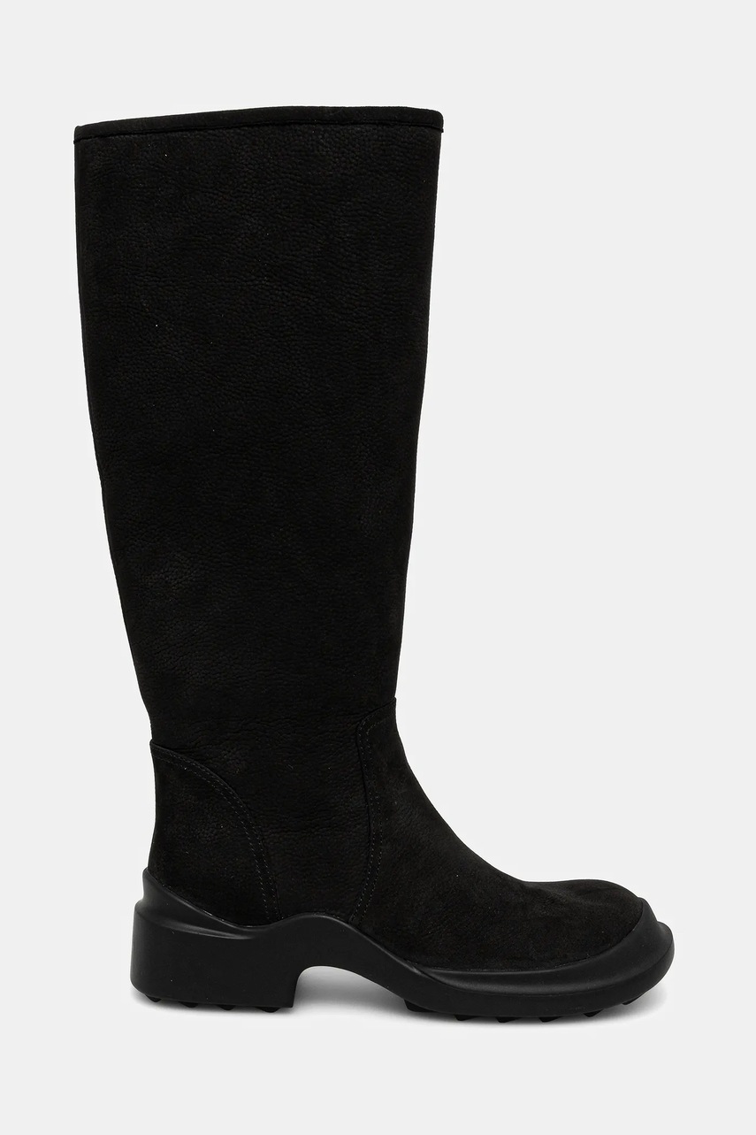 Сапоги из нубука Jeffrey Campbell FORTE цвет чёрный на плоском ходу JCD-347-4-03 Сапоги из нубука Jeffrey Campbell FORTE цвет чёрный на плоском ходу JCD-347-4-03