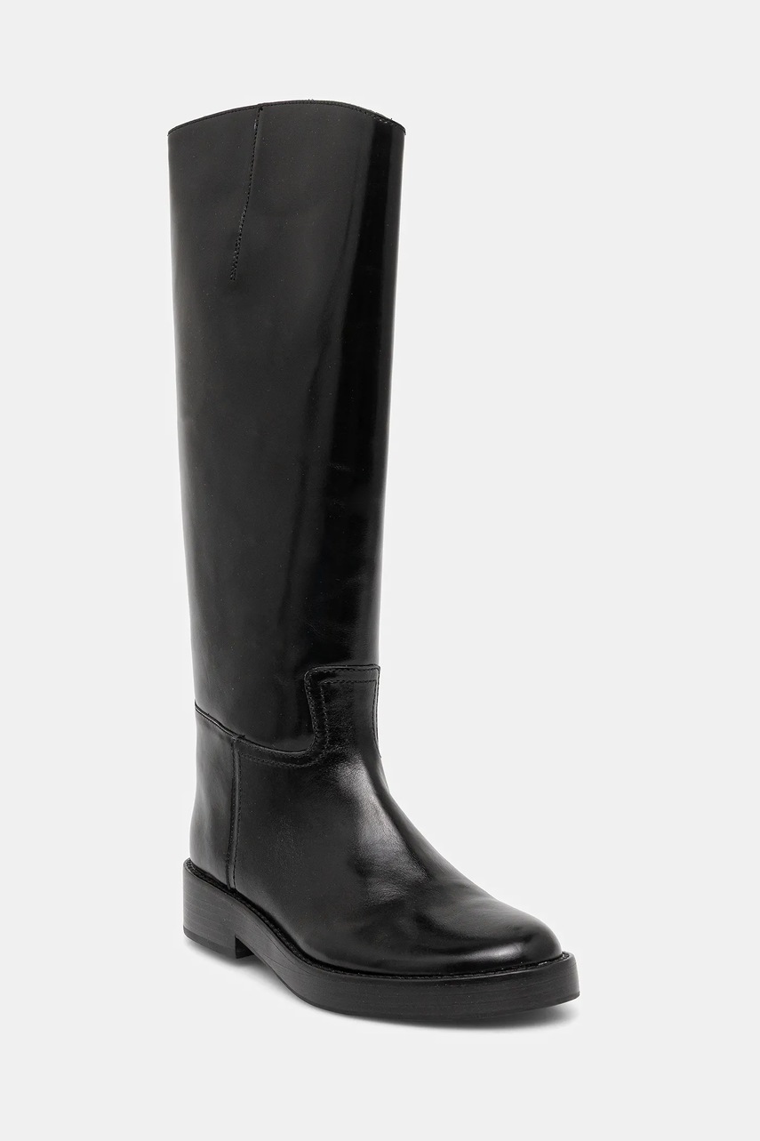 Jeffrey Campbell ghete de piele Marshy culoarea negru, cu toc plat, JC-1742-1-6