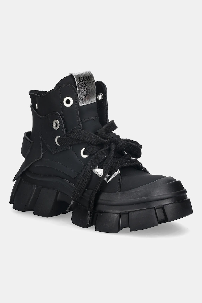 GOE bocanci de piele culoarea negru, cu platforma, SS2N4054 BLACK