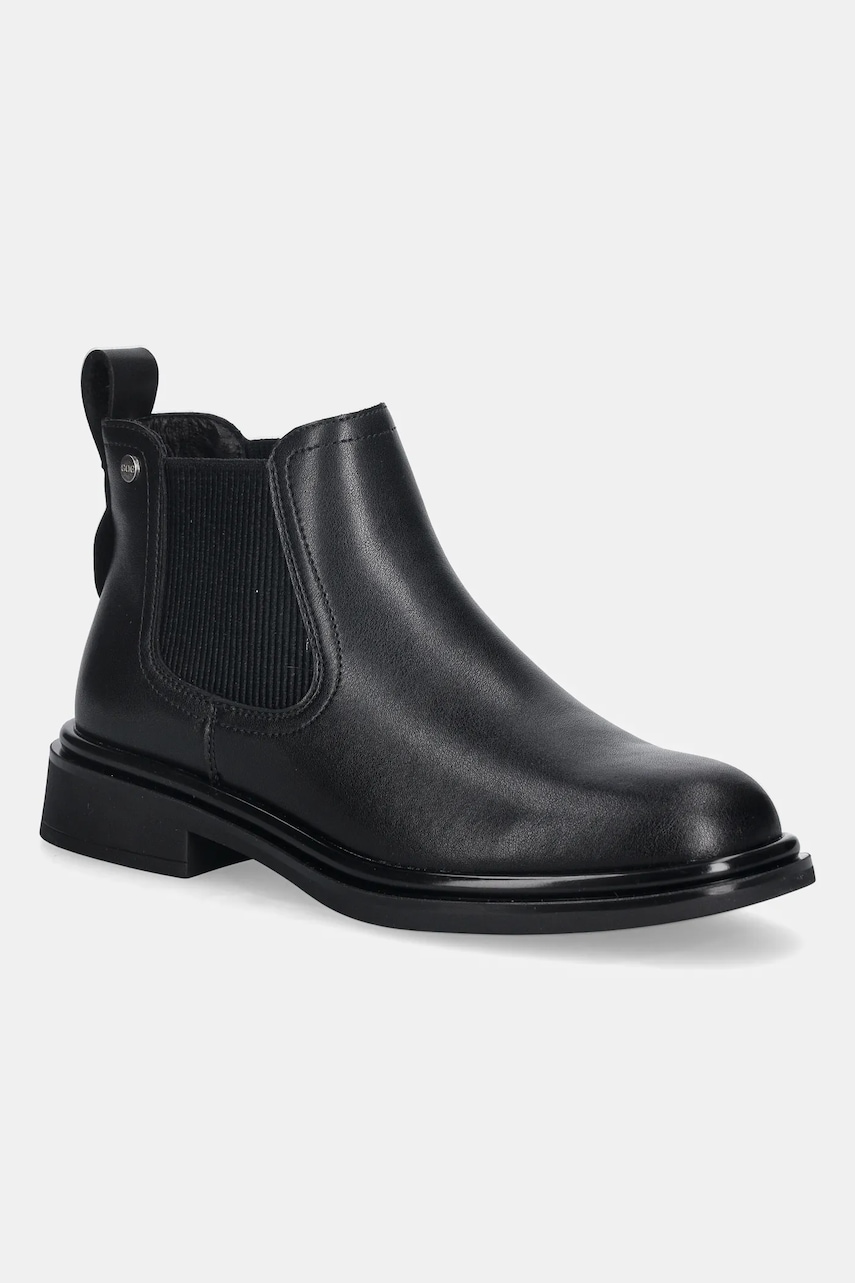 GOE ghete chelsea de piele culoarea negru, cu toc plat, SS2N4104 BLACK