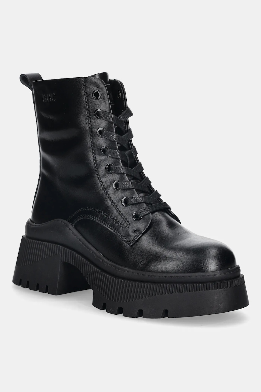 GOE bocanci de piele culoarea negru, cu platformă, SS2N4123 BLACK