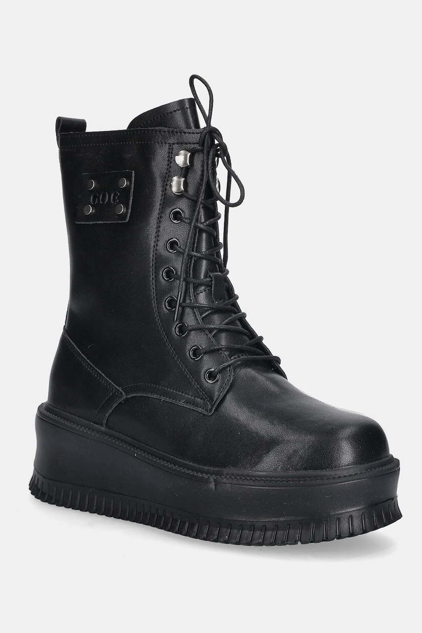 GOE cizme de piele culoarea negru, cu platforma, izolare usoara, SS2N4128 BLACK