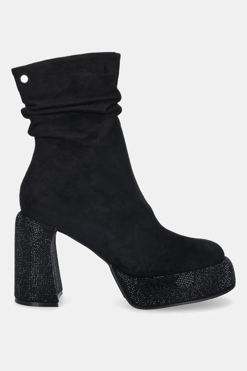 Полусапожки GOE цвет чёрный каблук кирпичик SS2N4202 BLACK