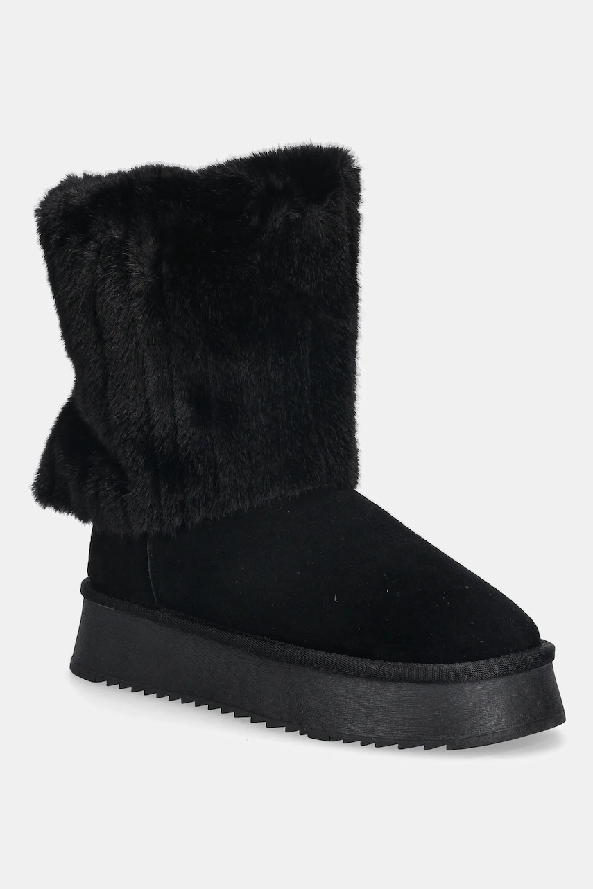 GOE cizme de zăpadă din piele întoarsă culoarea negru, SS2N4307 BLACK