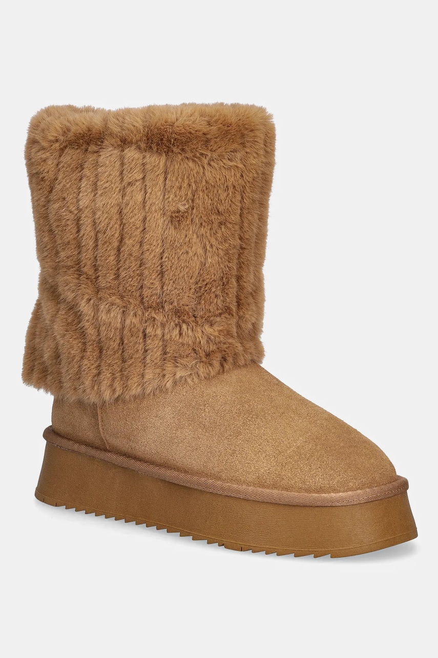 GOE cizme de zăpadă din piele întoarsă culoarea maro, SS2N4308 BROWN