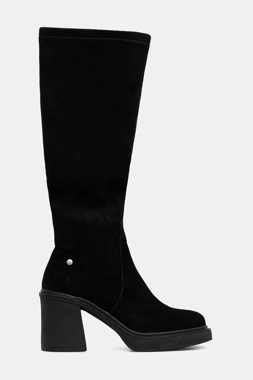 Сапоги GOE цвет чёрный каблук кирпичик слегка утеплённый SS2N4401 BLACK