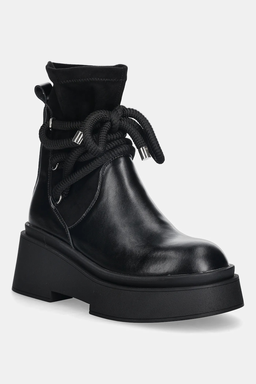 GOE botine culoarea negru, cu toc plat, SS2N4132 BLACK