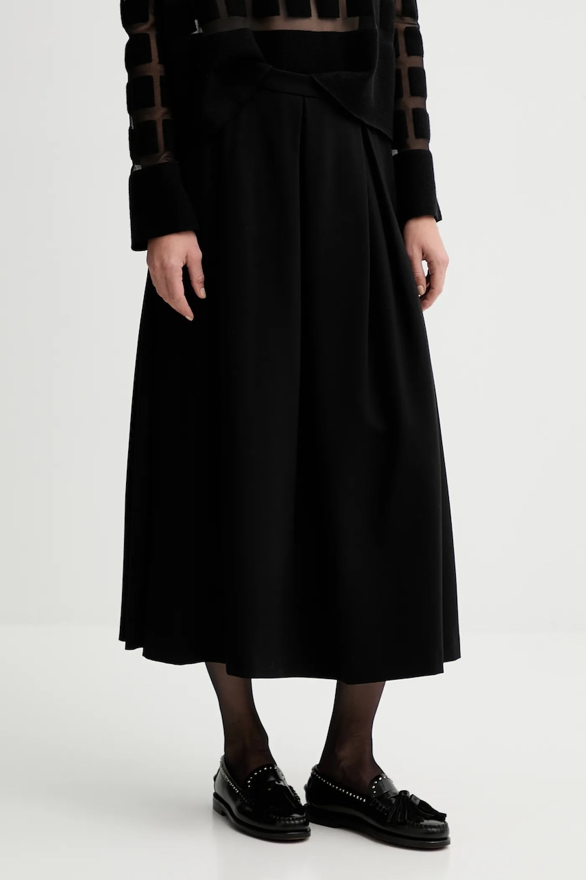 Liviana Conti fusta culoarea negru, midi, evazati, L5WI40