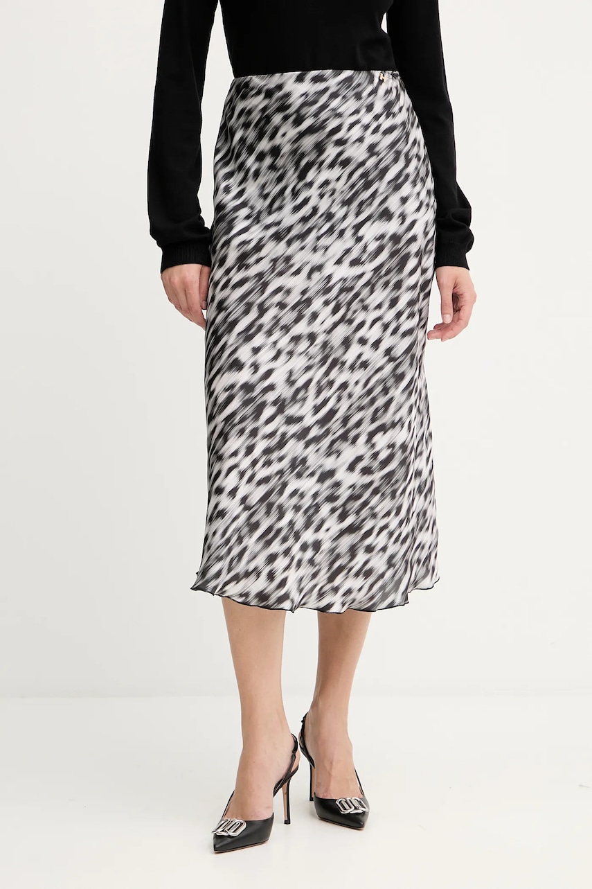 Silvian Heach fustă SILGA culoarea negru, midi, evazați, GPA25457LO