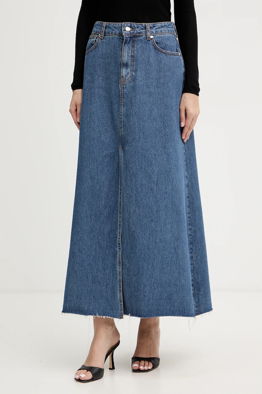 Silvian Heach fustă jeans KEBE maxi, evazați, GPA25142GO