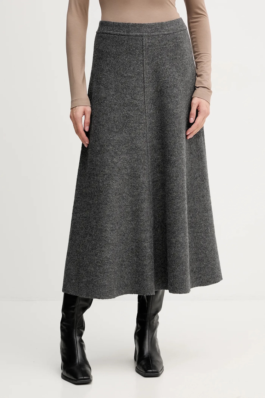 Marc O'Polo fustă cu lână culoarea gri, midi, evazați, 510607720127