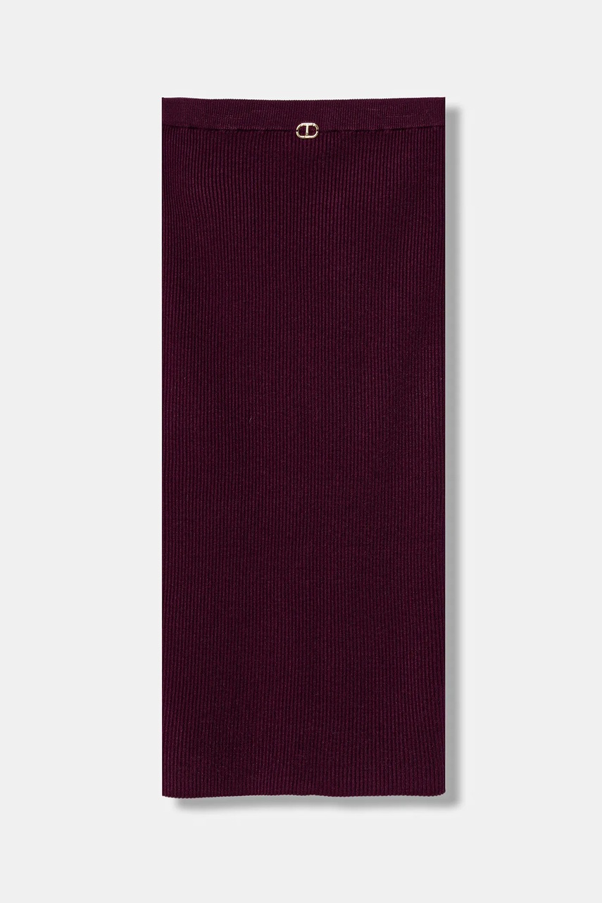 Levně Dětská sukně Twinset vínová barva, midi, pouzdrová, 252GJ3041